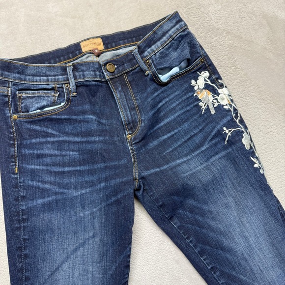 Driftwood Jeans Women's 27 Jackie Embroidered Classic Fit Floral Whiskered Wash - Picture 1 of 13